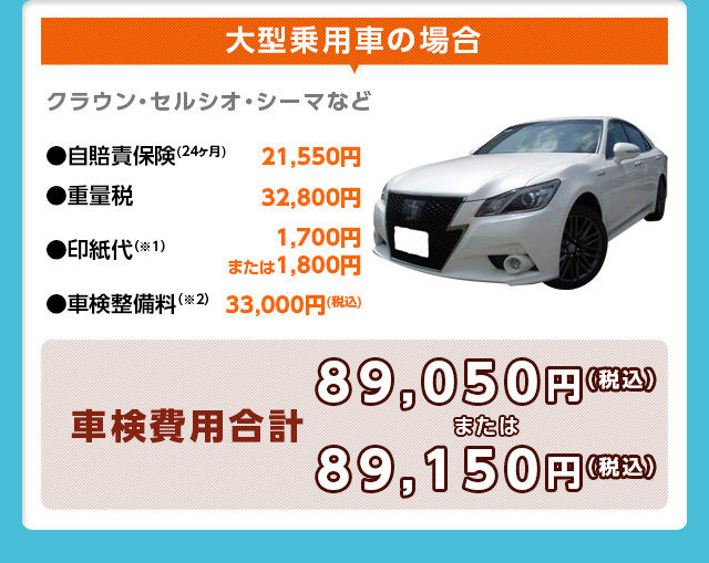 大型乗用車の場合